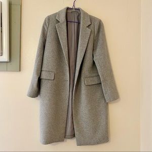 Heather grey trench coat - wool blend